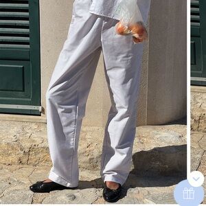 Djerf Avenue Striped Pants - Cream